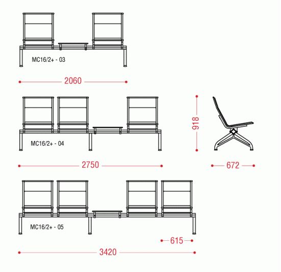 Пятиместная секция Aero plus БП со столиком фото 2