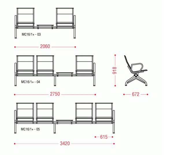 Пятиместная секция Aero plus 2П со столиком фото 2